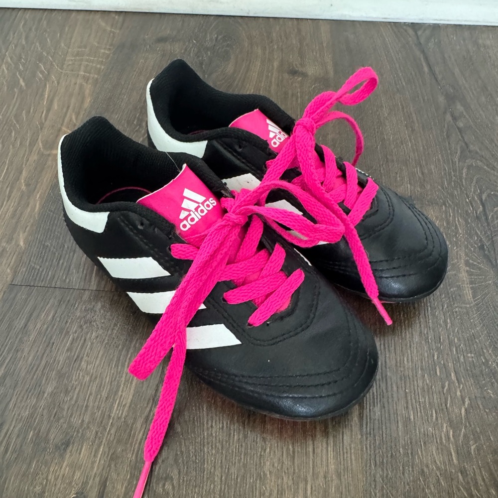 Adidas Black and Pink Soccer Cleats